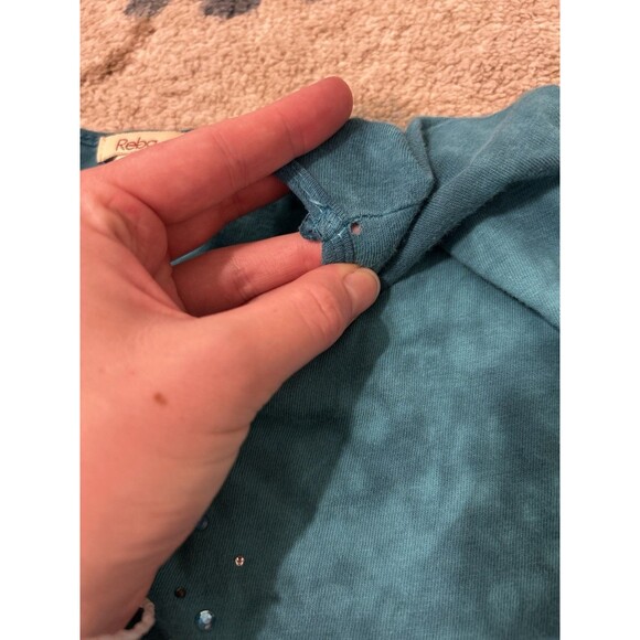 Reba Top Womens Medium Blue Western Tribal Embroidered Cross Embellished Studded - Picture 6 of 6